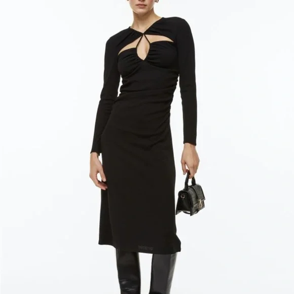 h&m black cut out dress Mugler x H&M 'Asymmetric Cut-Out Mini' Dress